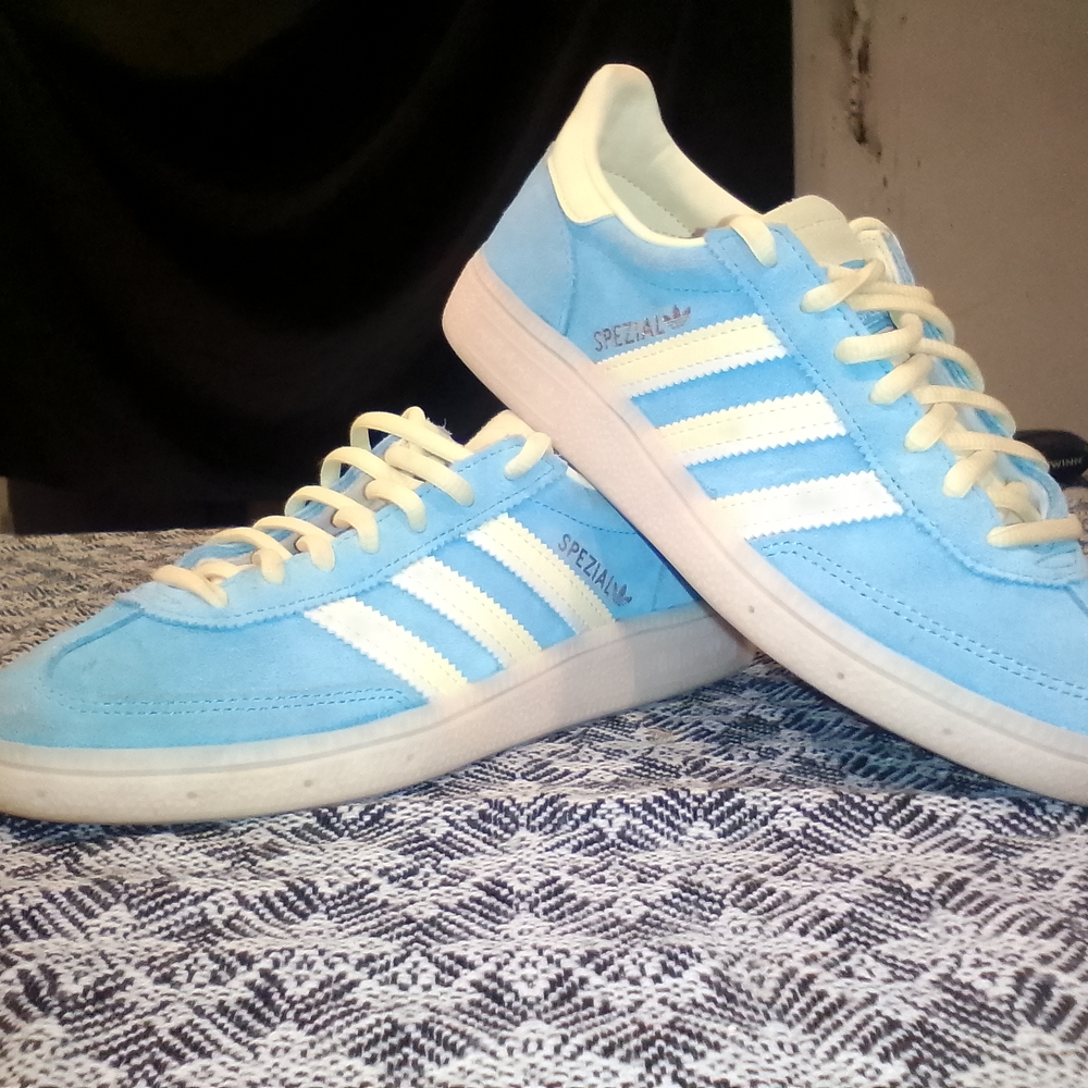 Adidas Spezial Light Blue and White Sneakers